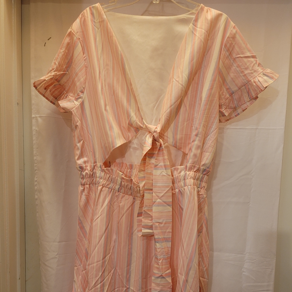 Mini Dress, with open front tie up detail